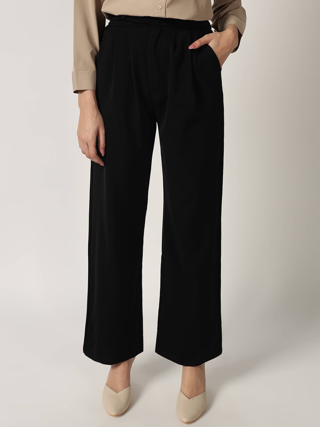 CLASSIC PLEATED TROUSER BLACK