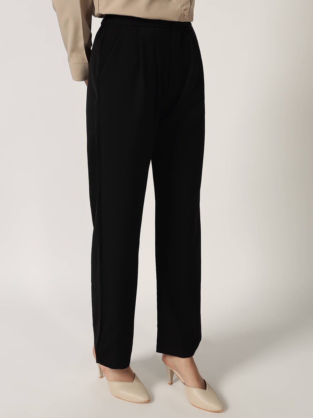 CLASSIC PLEATED TROUSER BLACK