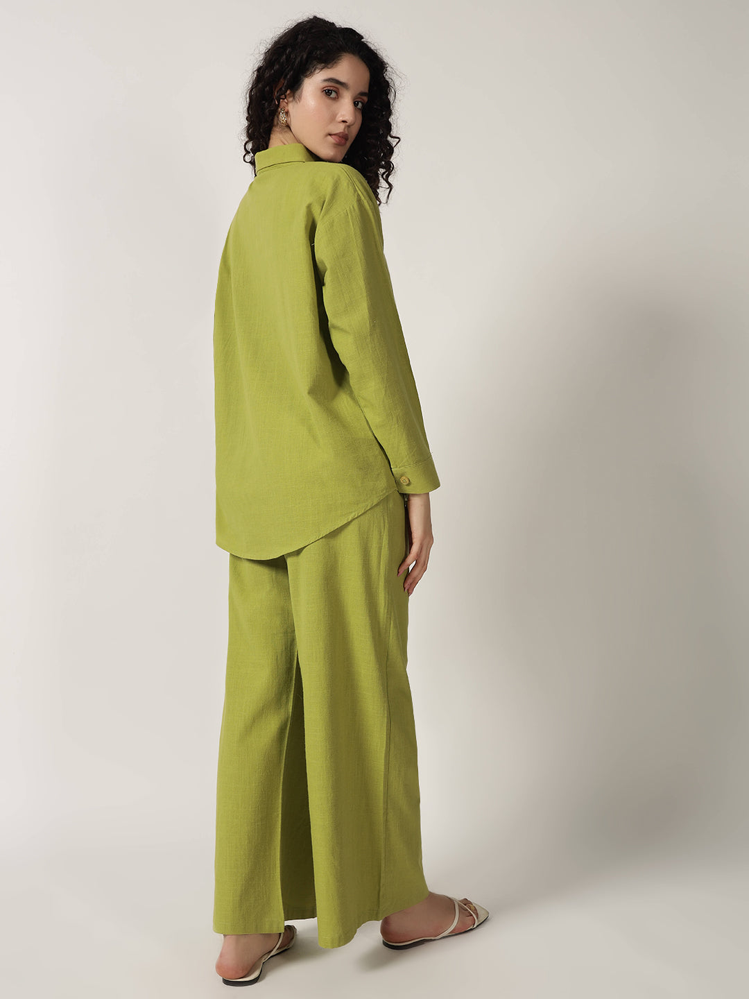 PURE LINEN OVERSIZED CO ORDS KELLY GREEN