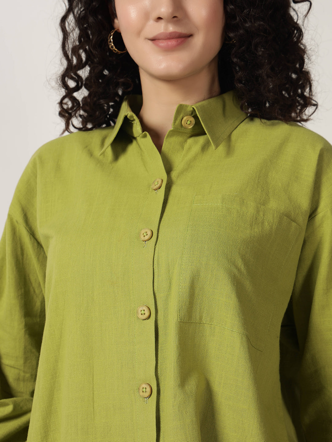 PURE LINEN OVERSIZED CO ORDS KELLY GREEN