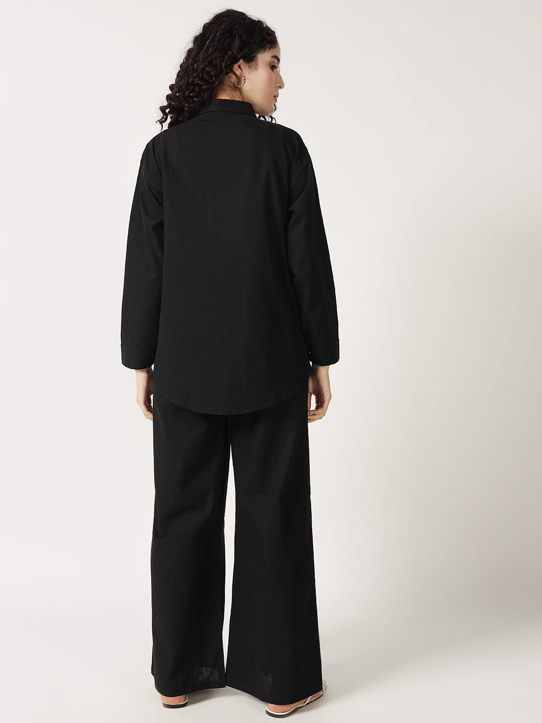 PURE LINEN OVERSIZED CO ORDS BLACK