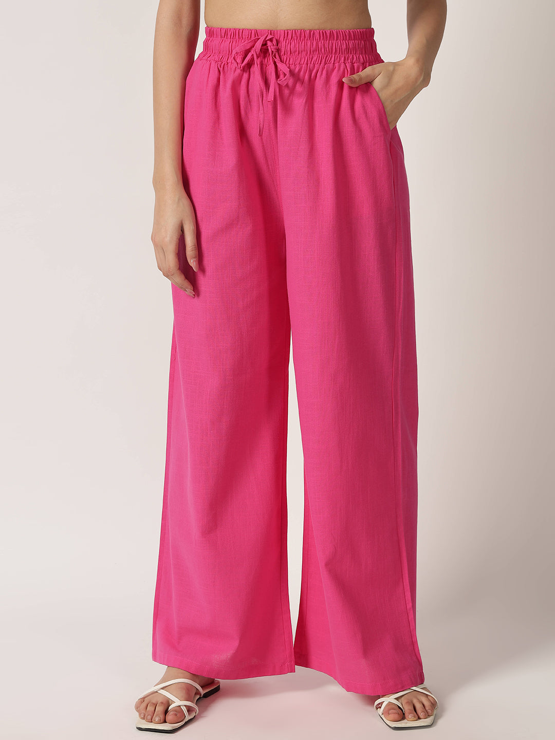 PURE LINEN OVERSIZED CO ORDS HOT PINK