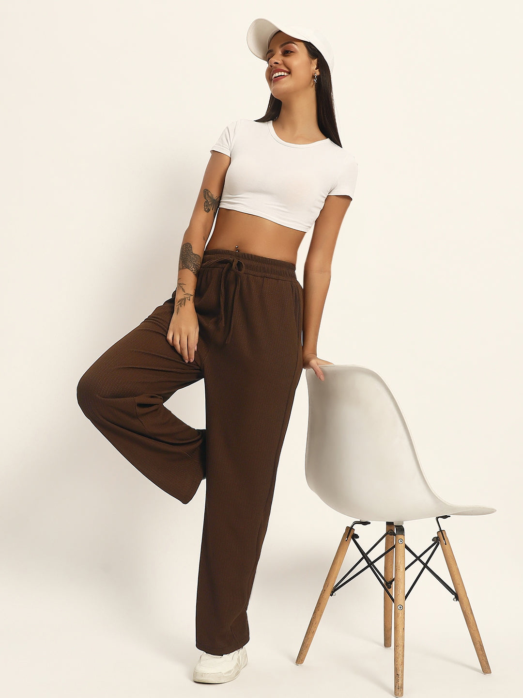 THE SOLID WIDE LEG BROWN