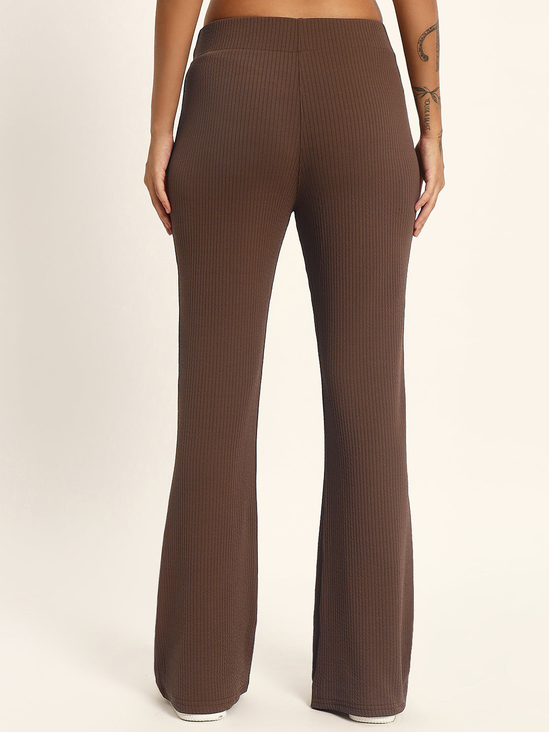 BOOT CUT TROUSERS-LIGHT BROWN