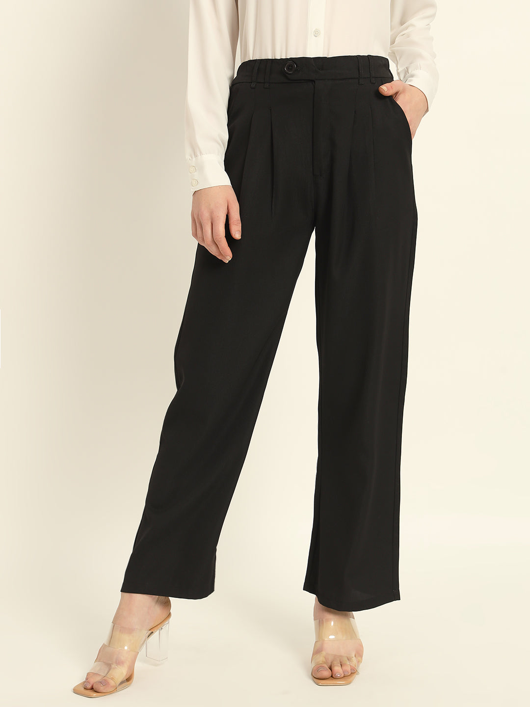 Pleated Korean Pants Black