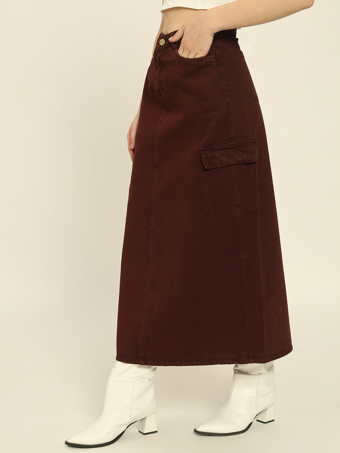 NEW BROWN CARGO SKIRT