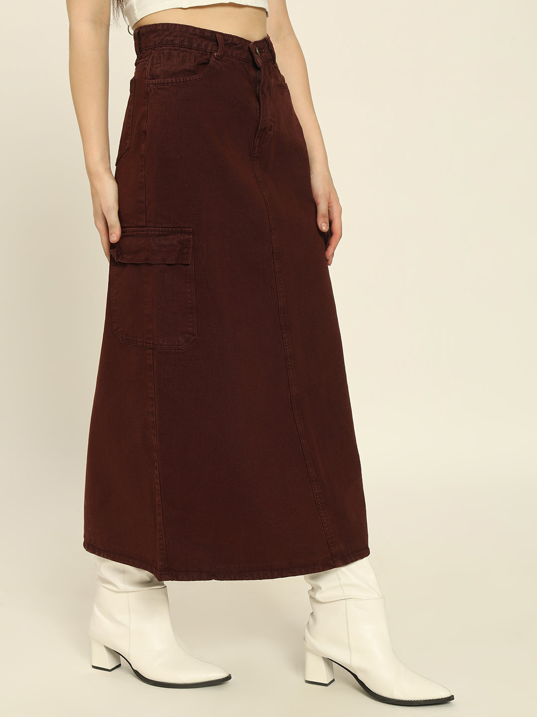 NEW BROWN CARGO SKIRT