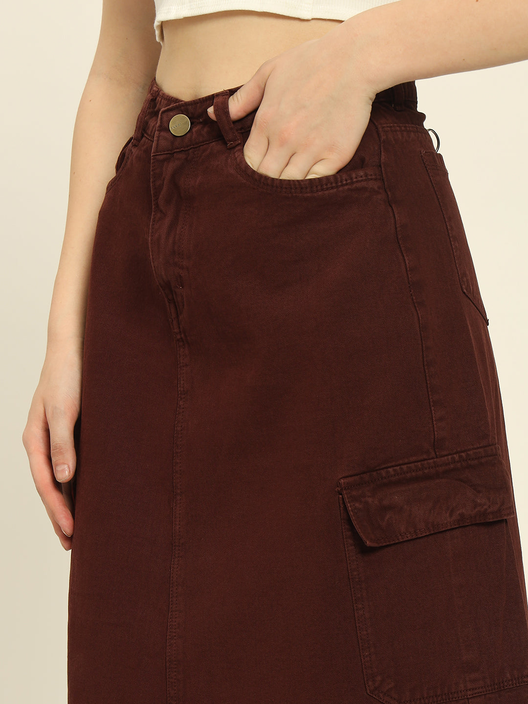 NEW BROWN CARGO SKIRT