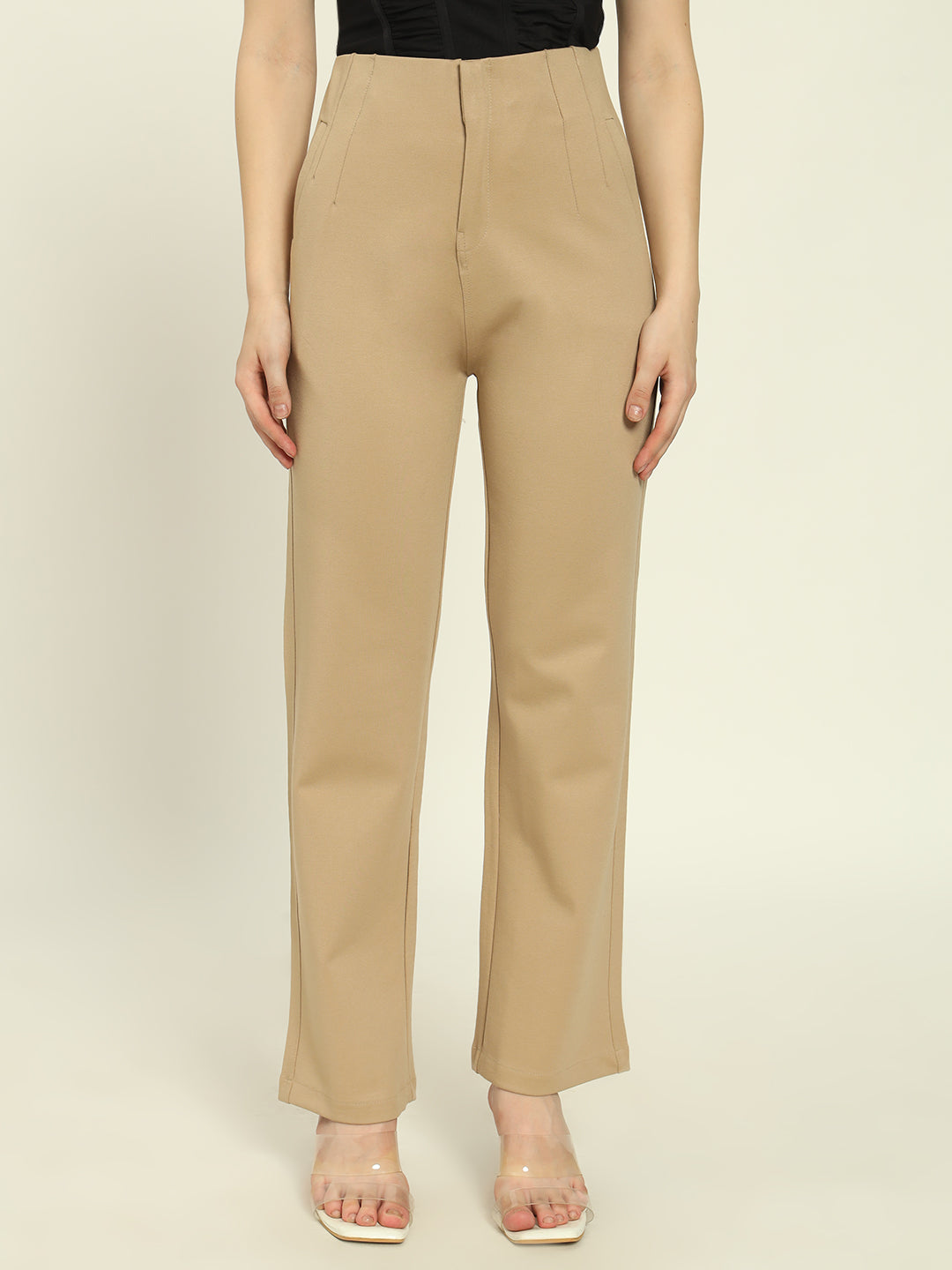 PREMIUM PLEATED PANTS-BEIGE