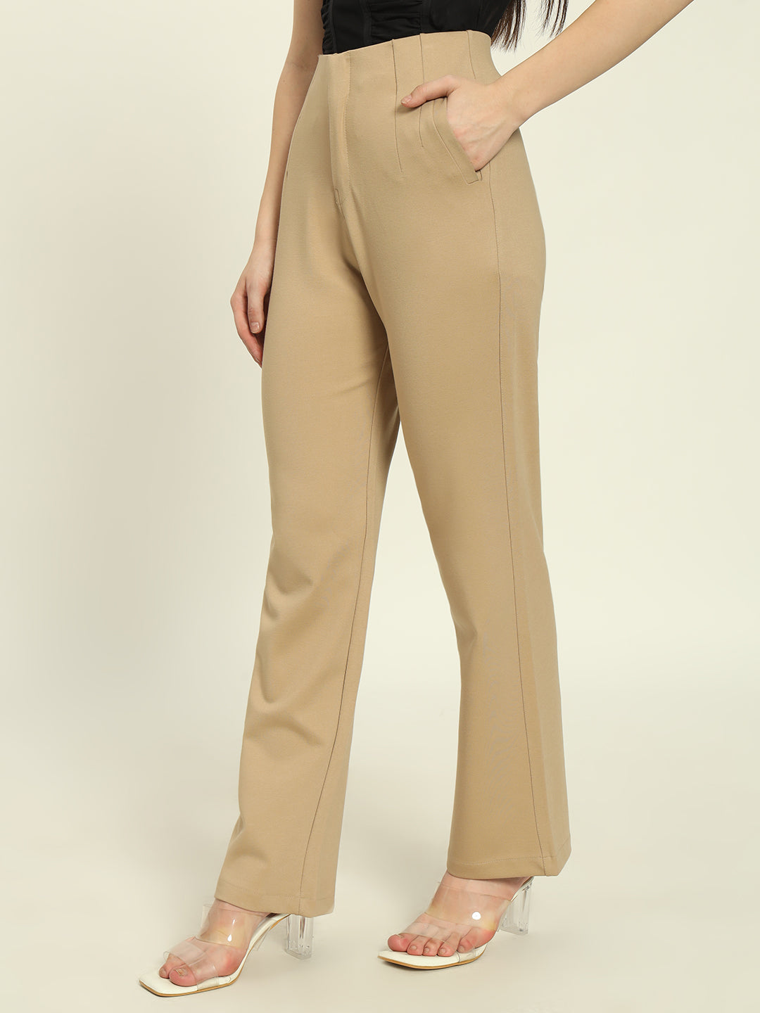 PREMIUM PLEATED PANTS-BEIGE