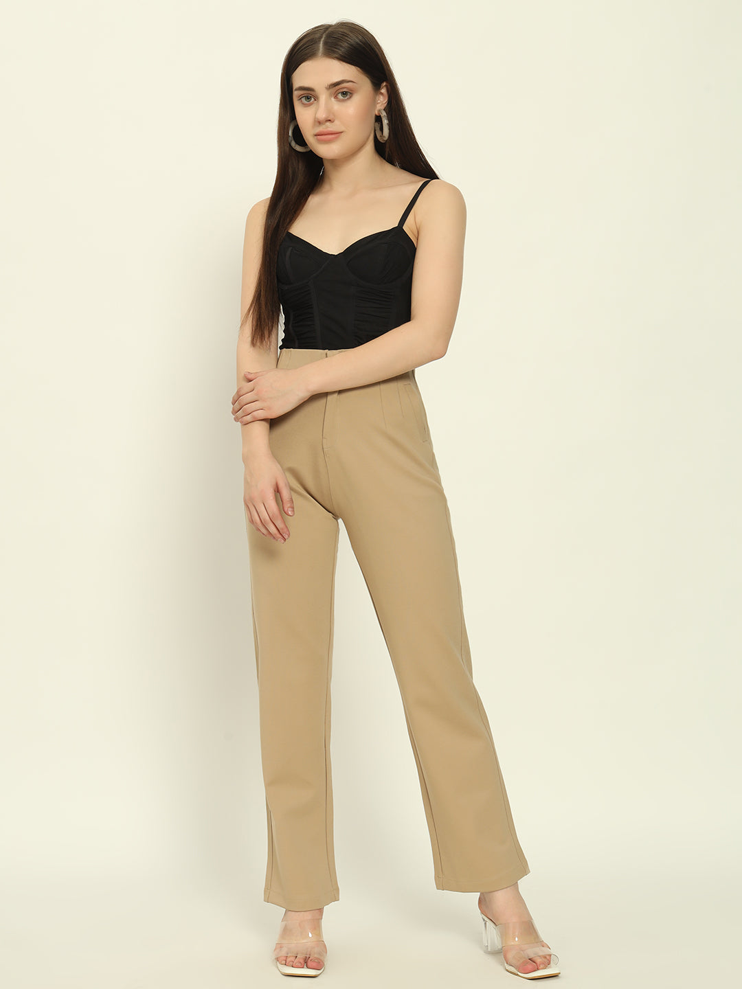 PREMIUM PLEATED PANTS-BEIGE