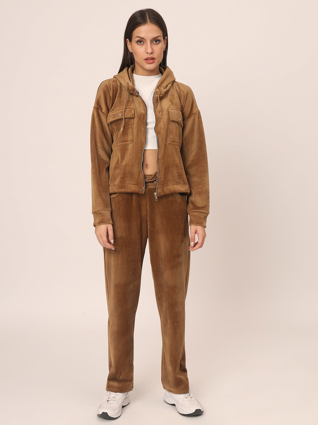 Premium Soft Corduroy Co ord set- Brown