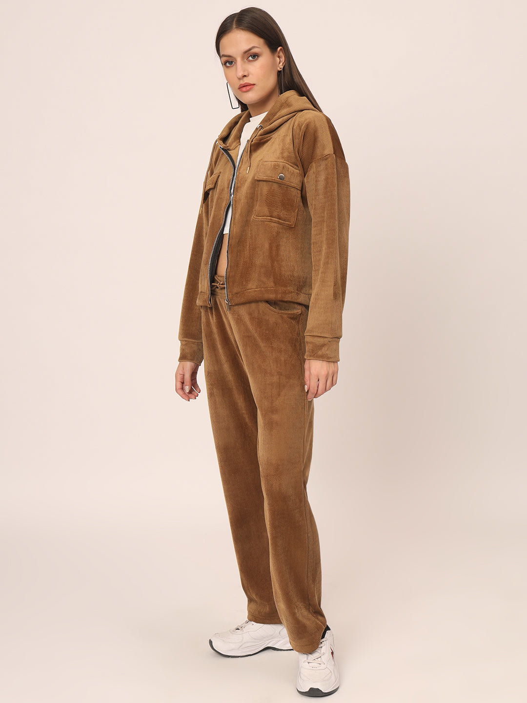 Premium Soft Corduroy Co ord set- Brown