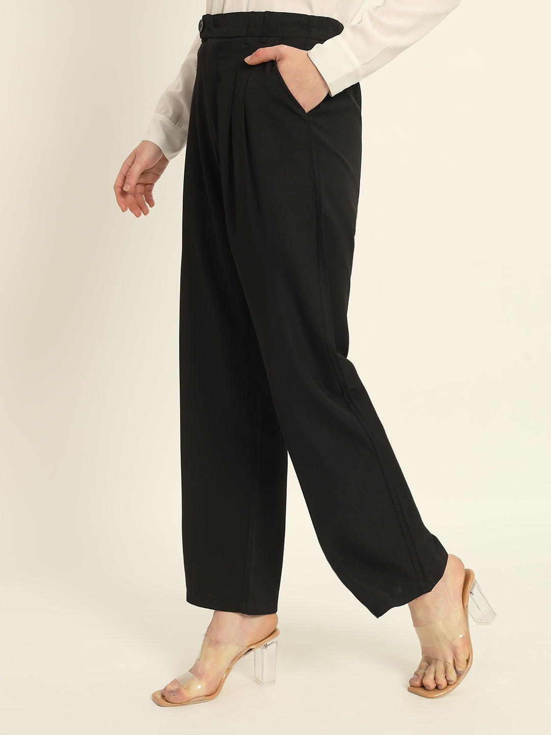 Pleated Korean Pants Black