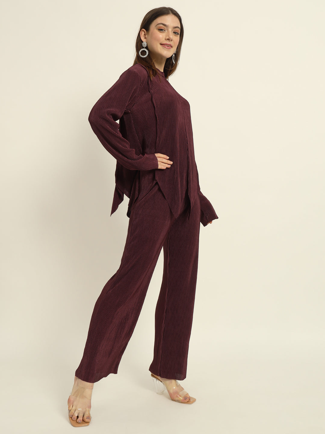 Pleated Wine Co ord set