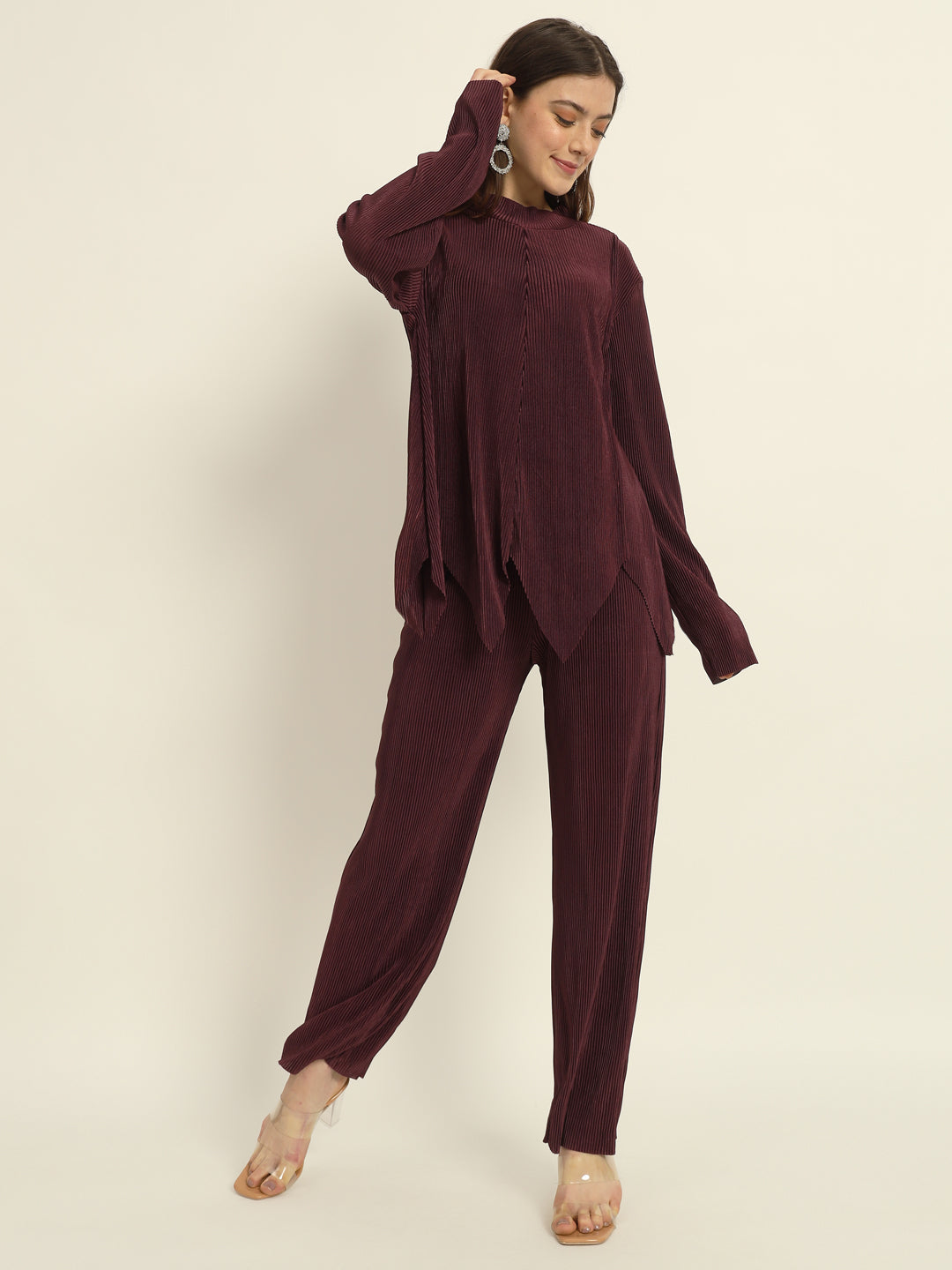 Pleated Wine Co ord set