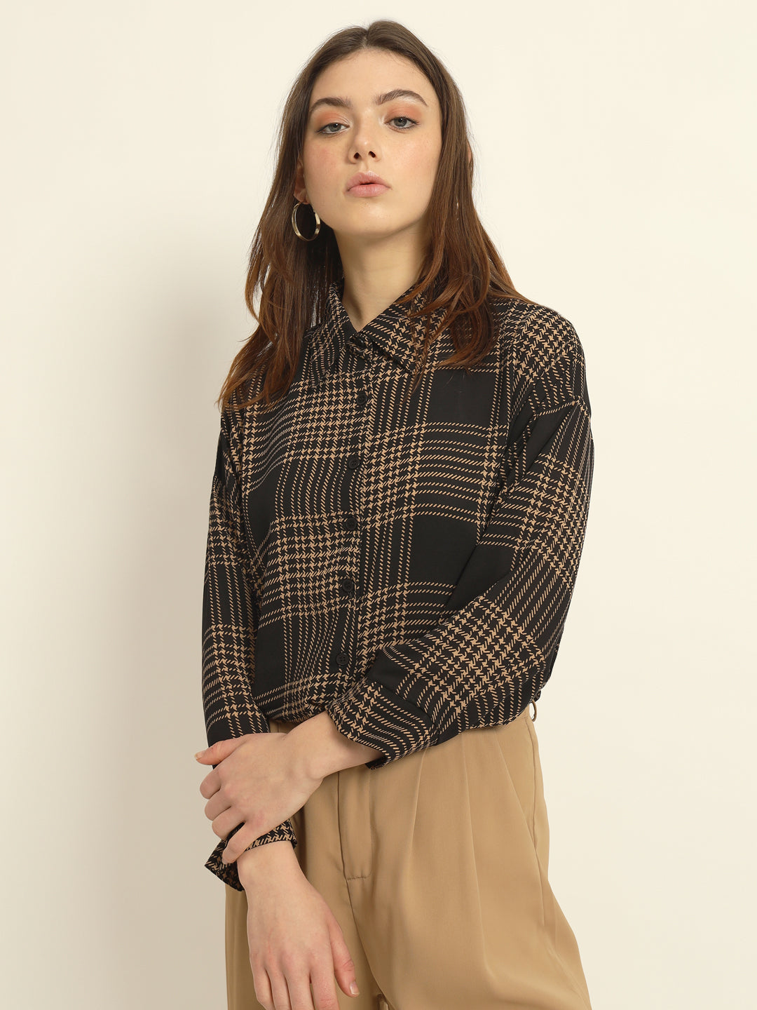 Classic Black Drop shoulder Check Shirt