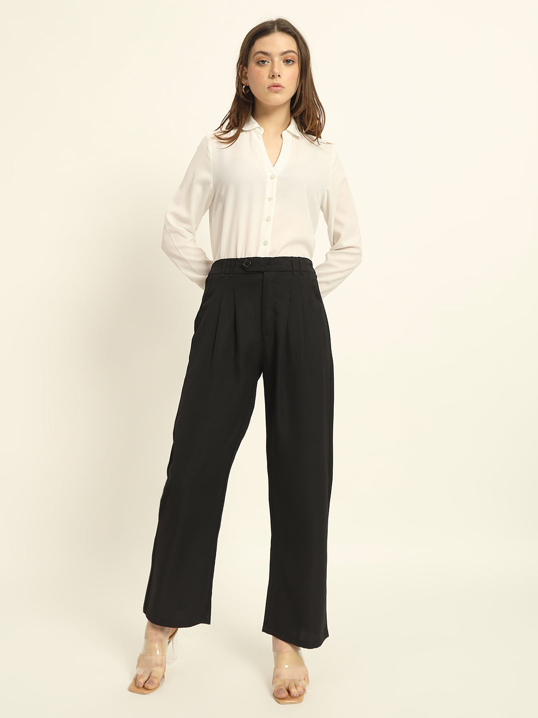 Pleated Korean Pants Black