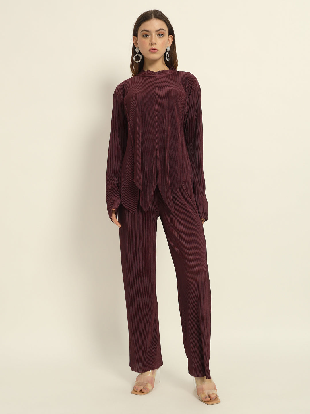 Pleated Wine Co ord set