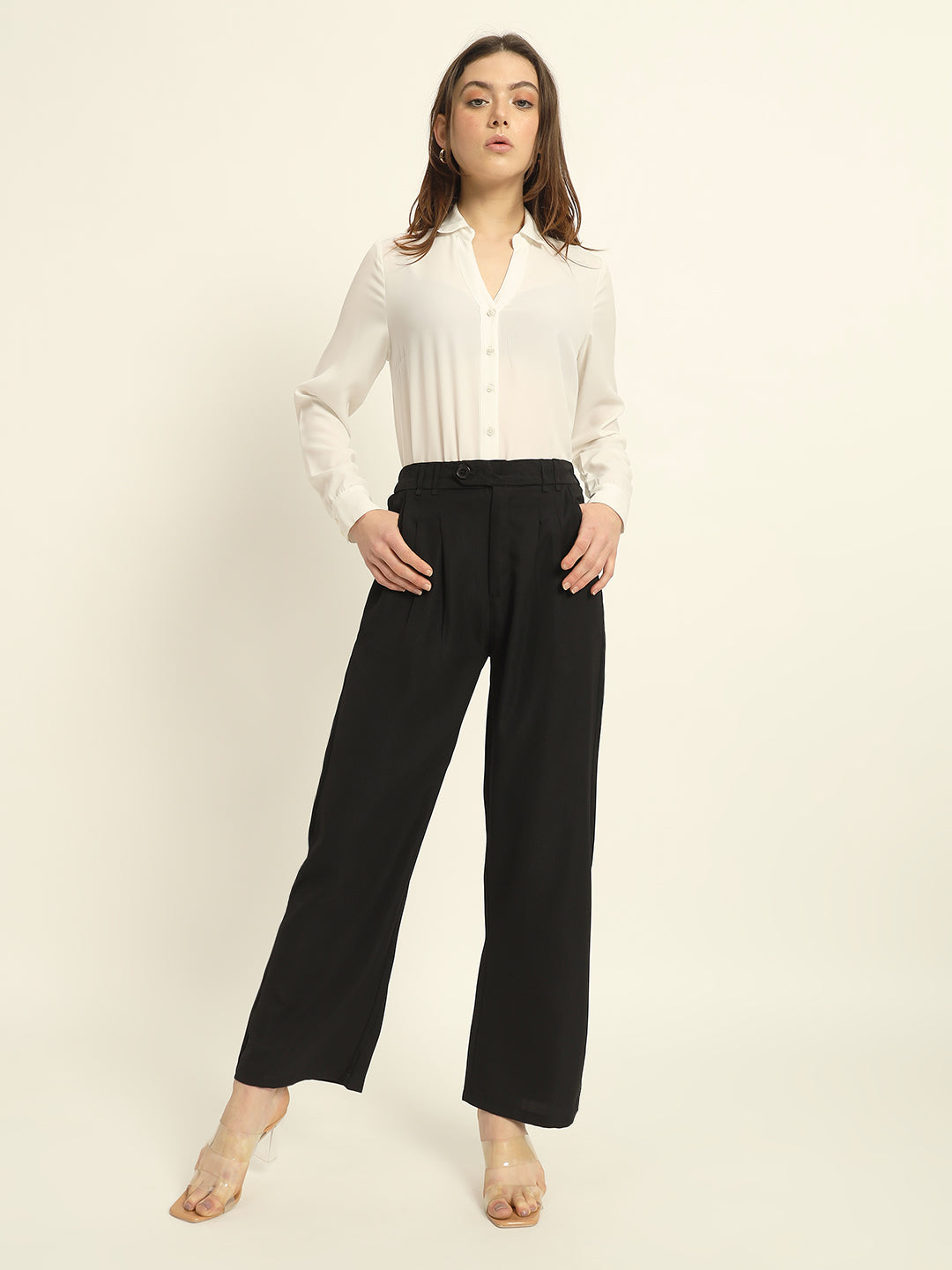 Pleated Korean Pants Black