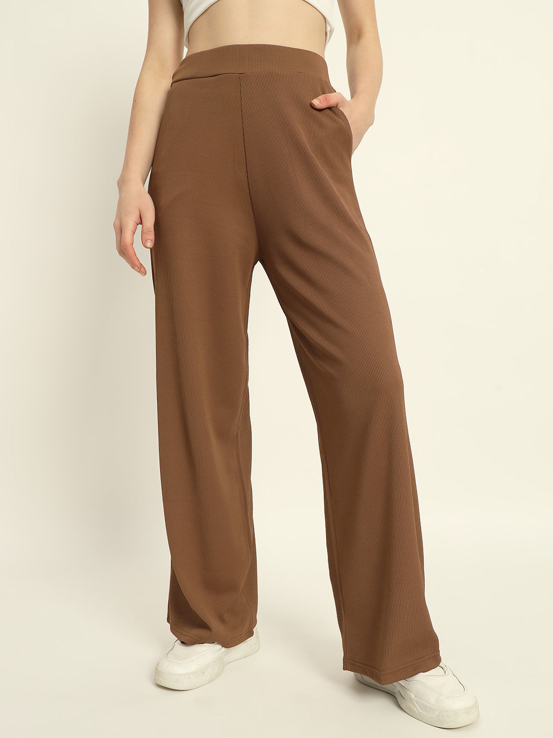 Cropped Co ord set Brown