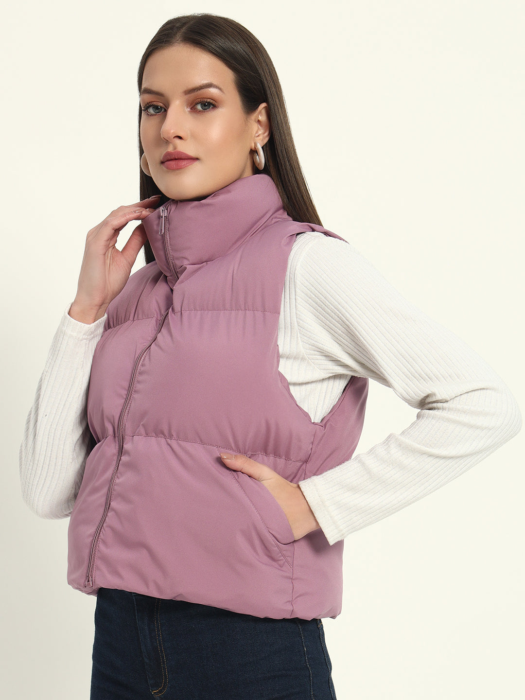 Women Puff Jacket-Onion Pink