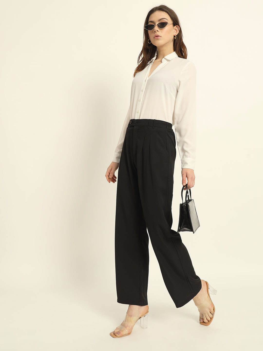 Pleated Korean Pants Black