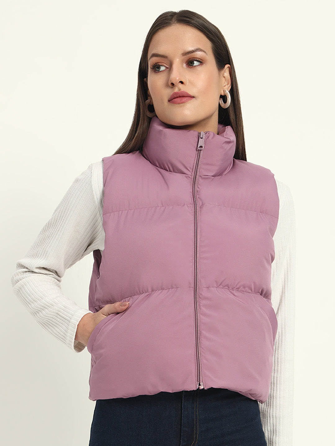 Women Puff Jacket-Onion Pink