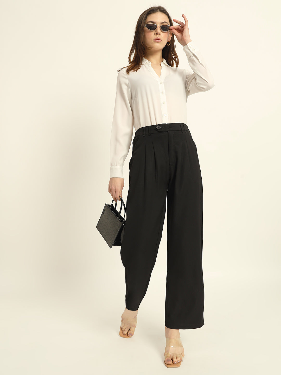 Pleated Korean Pants Black