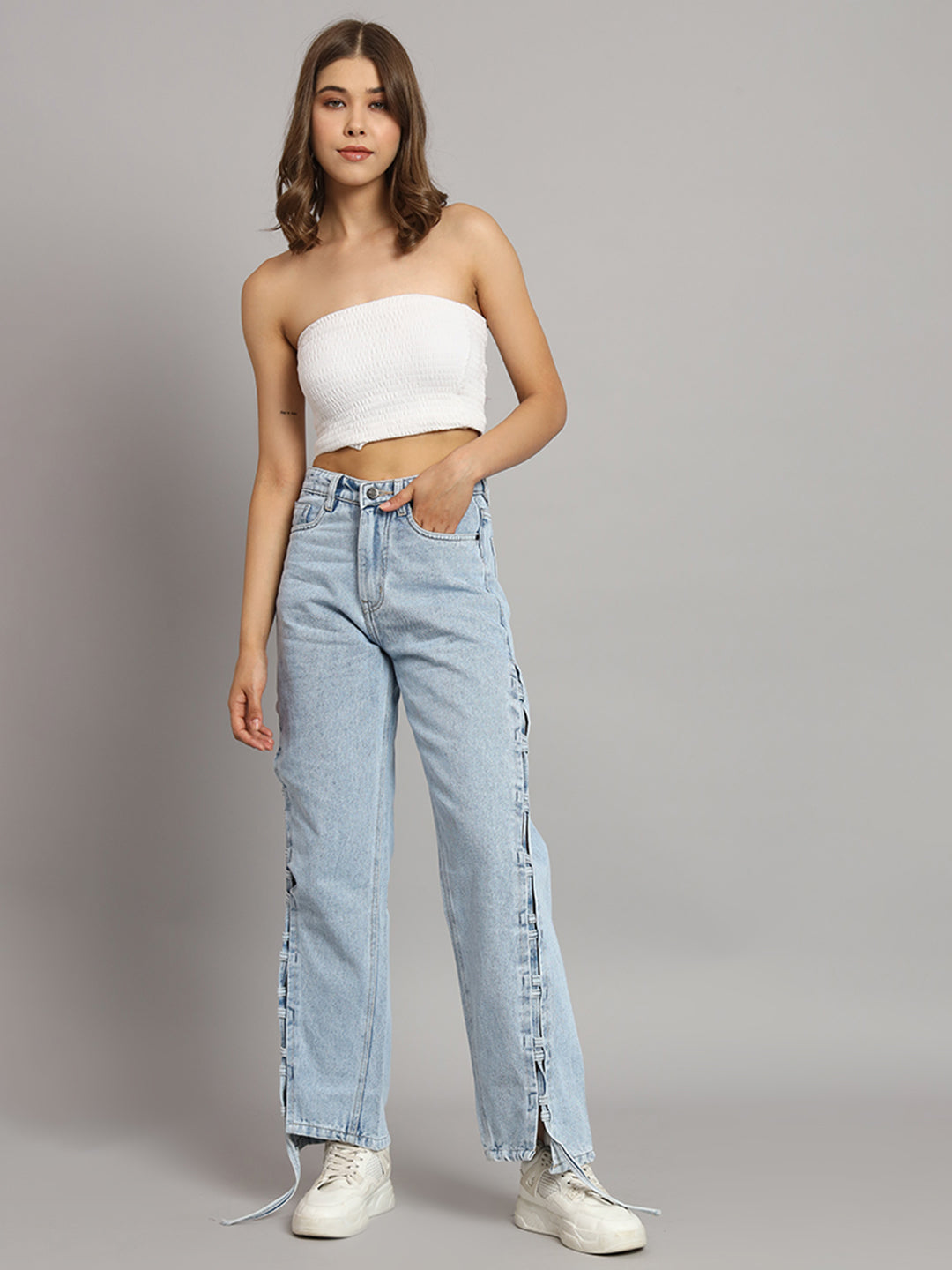 The Straightfit Slit Denims Blue