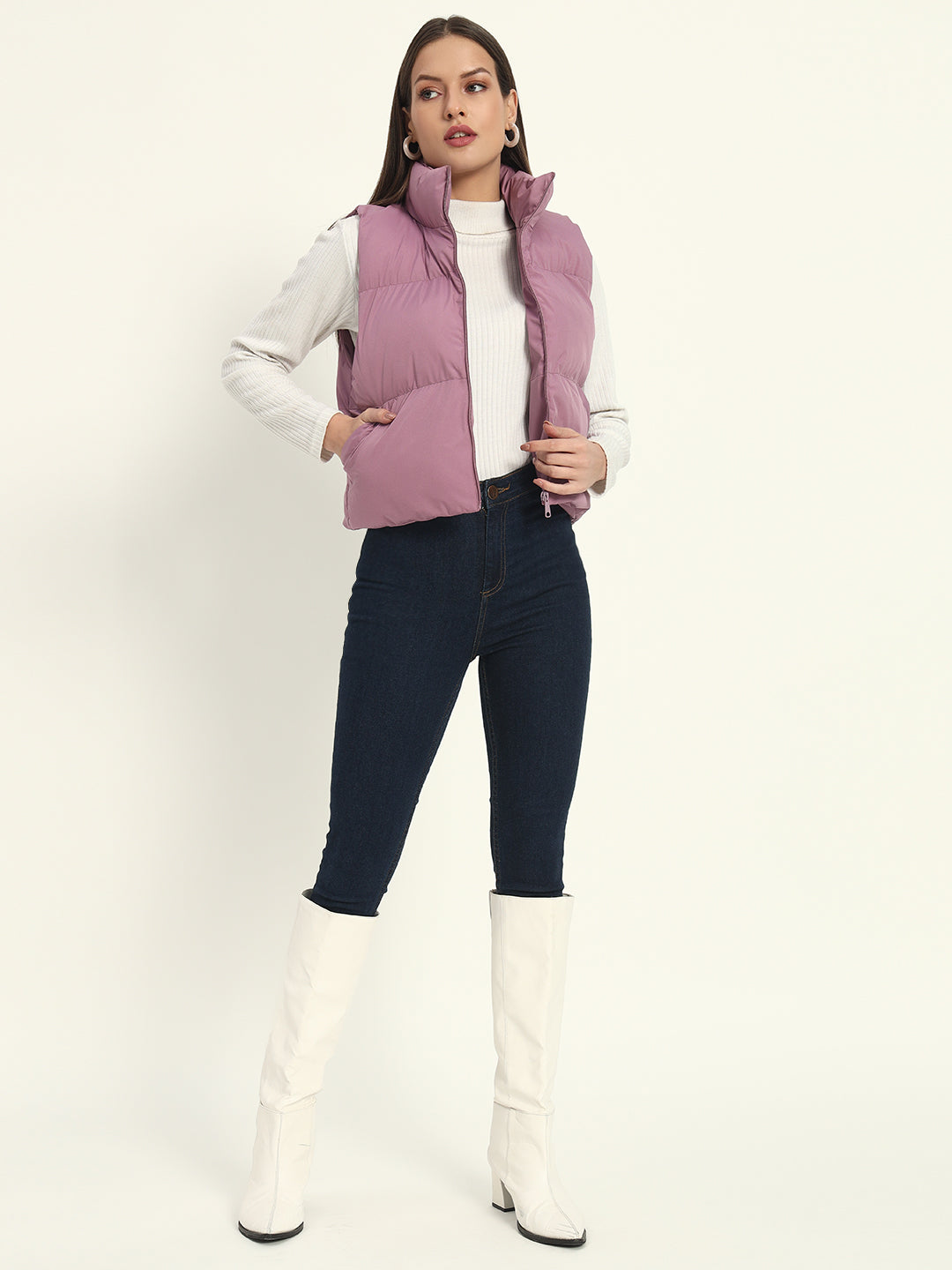 Women Puff Jacket-Onion Pink